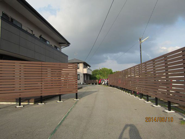 目隠しフェンスの施工例（熊本県）
